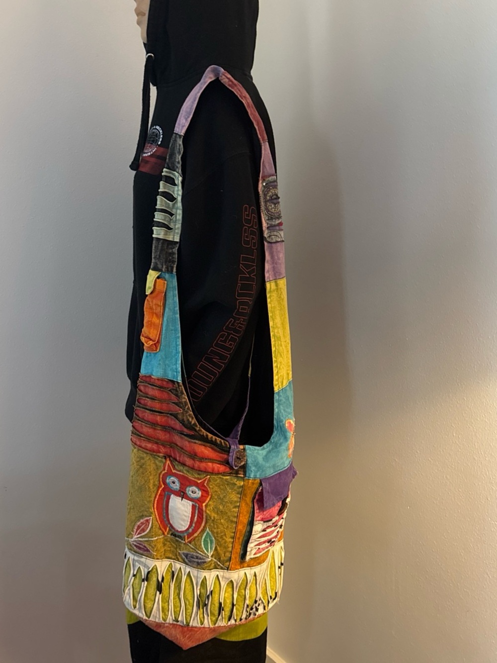 Boho Patchwork Owl Shoulder Bag in Multicolor